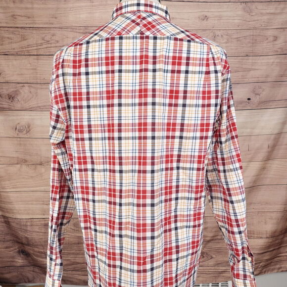 JACHS NEW YORK CLASSIC FIT RED PLAID BUTTON DOWN SHIRT MENS SIZE L LARGE - Picture 4 of 7